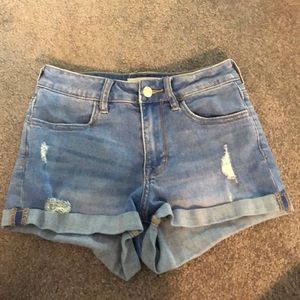 pacsun sky blue jean shorts
